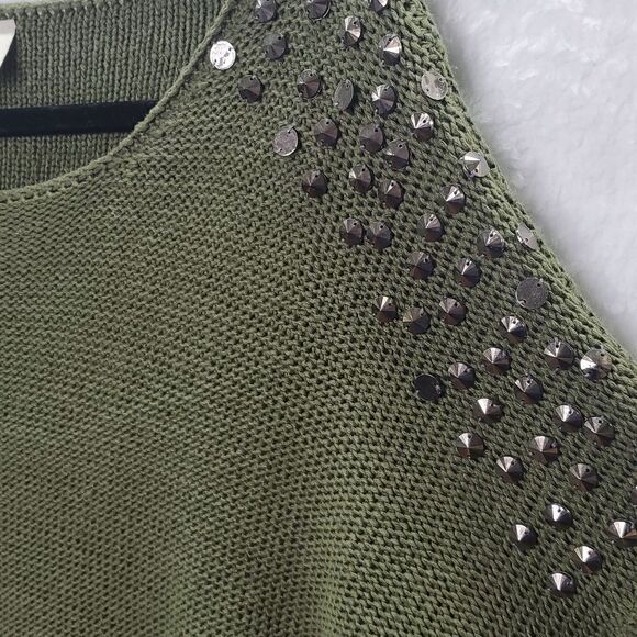 Hot & Delicious Green Studed Sweater Size M/L - Picture 7 of 16